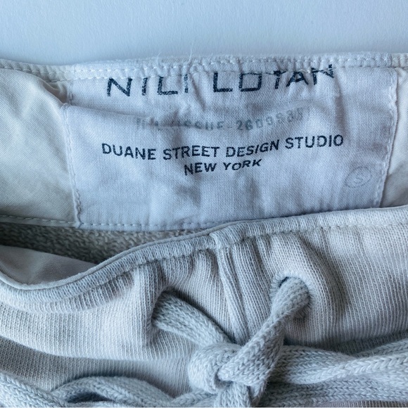 Nili Lotan Kiki Cream Wide Leg French Terrycloth Sweatpants Size Small (S) - Picture 7 of 11